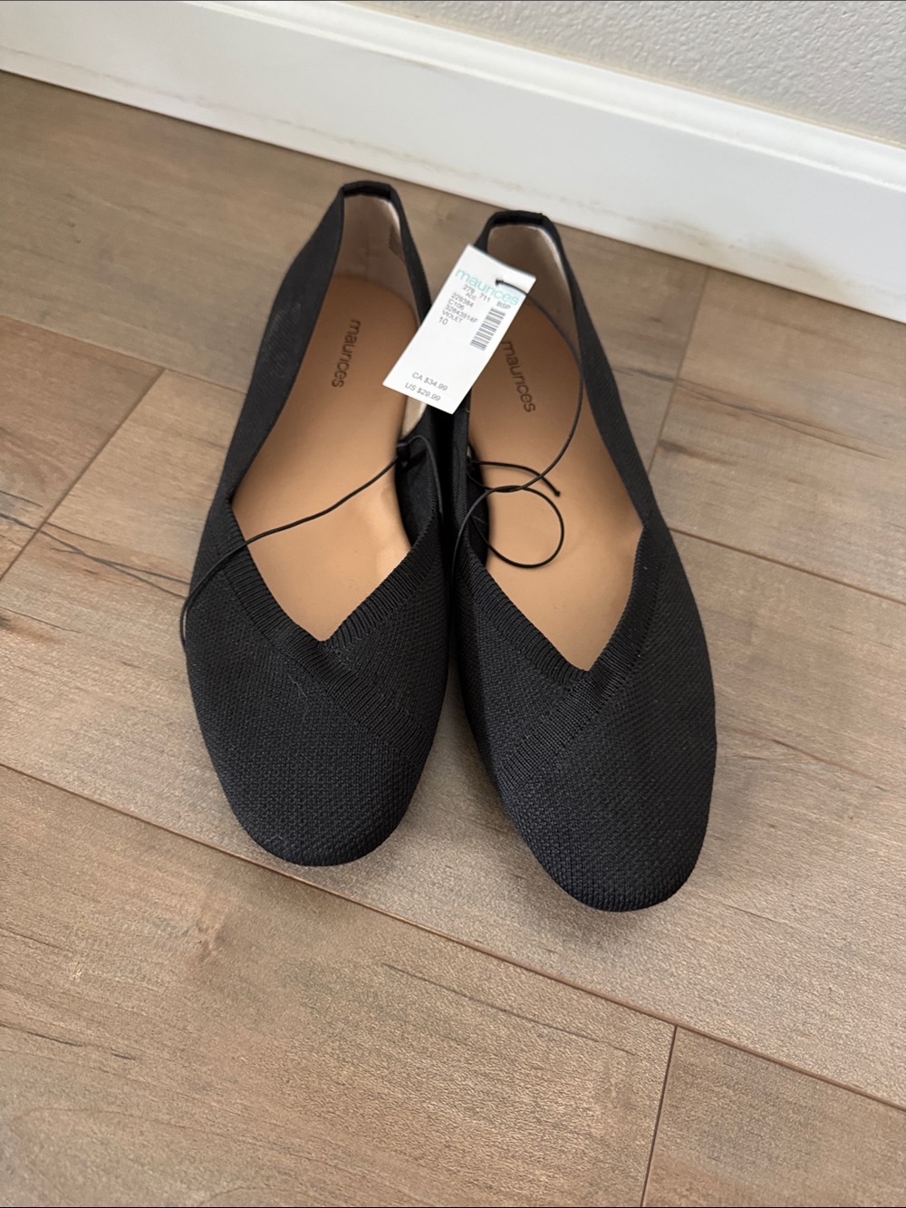NWT Maurice’s Black flats. Size 10